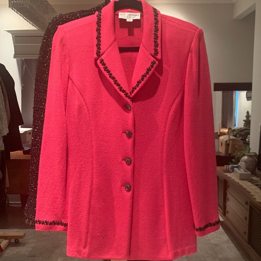 St. John Knit Size 10 Hot Pink Blazer